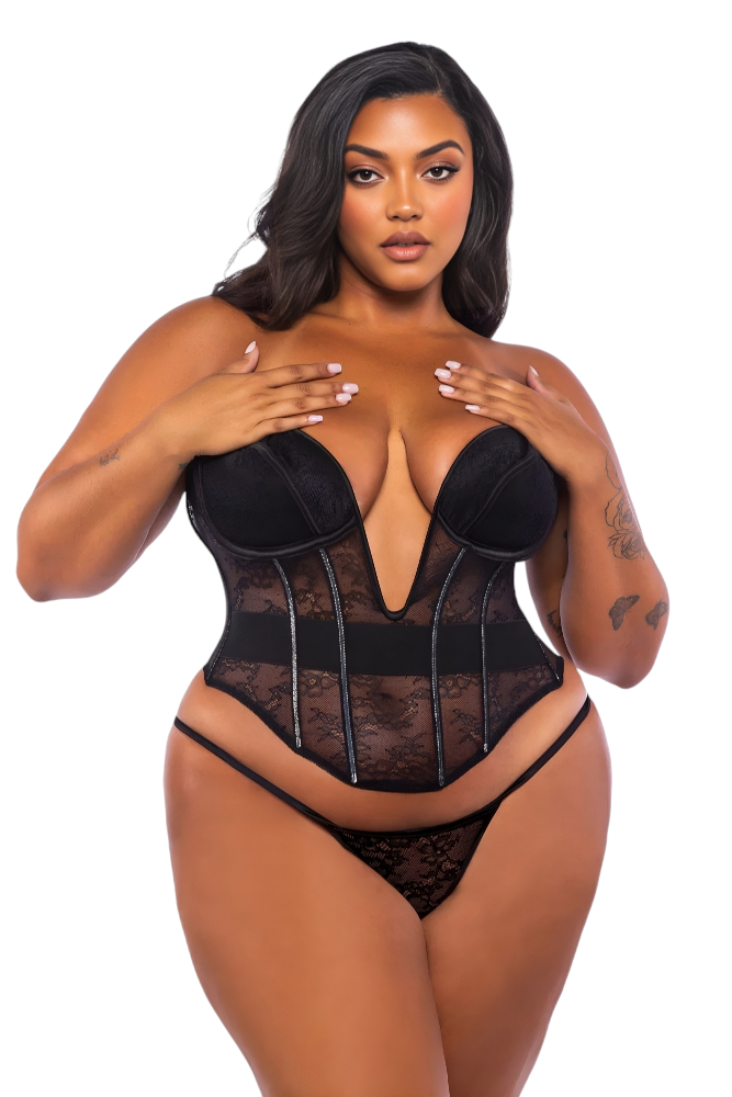 Belle Noir 2-Piece Corset Set