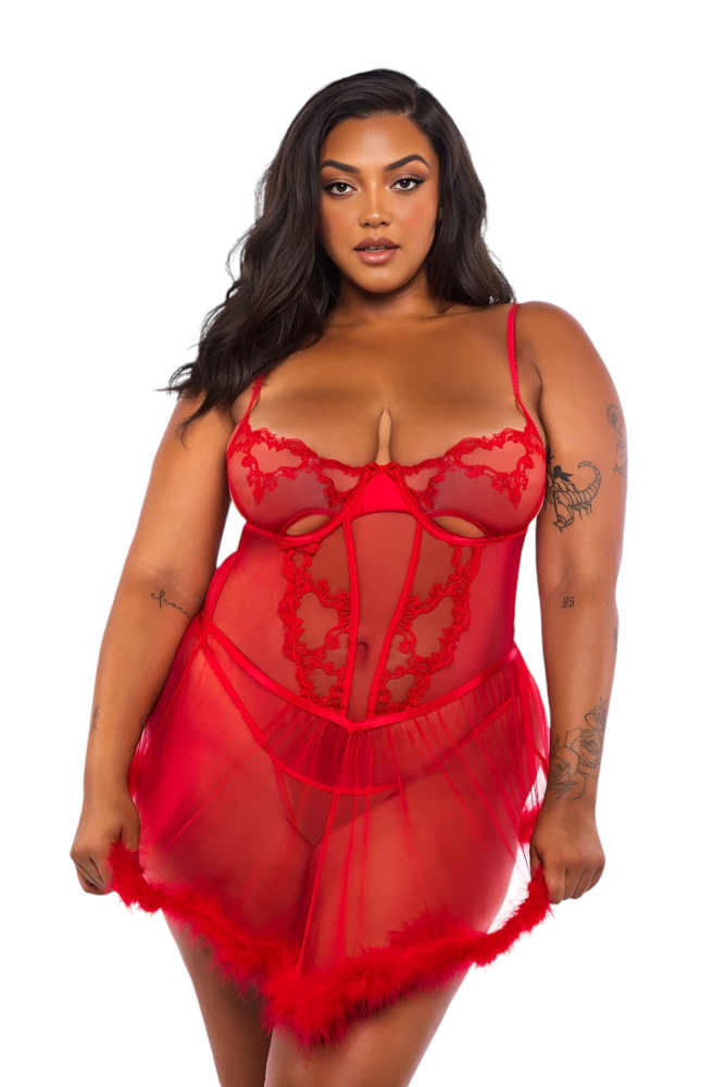 Baroque Heart Babydoll 2-Piece Set