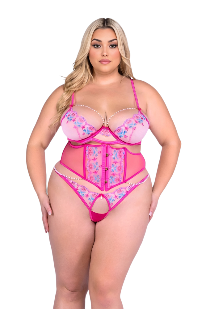 Sultry Siren 3-Piece Waspie Bra Set