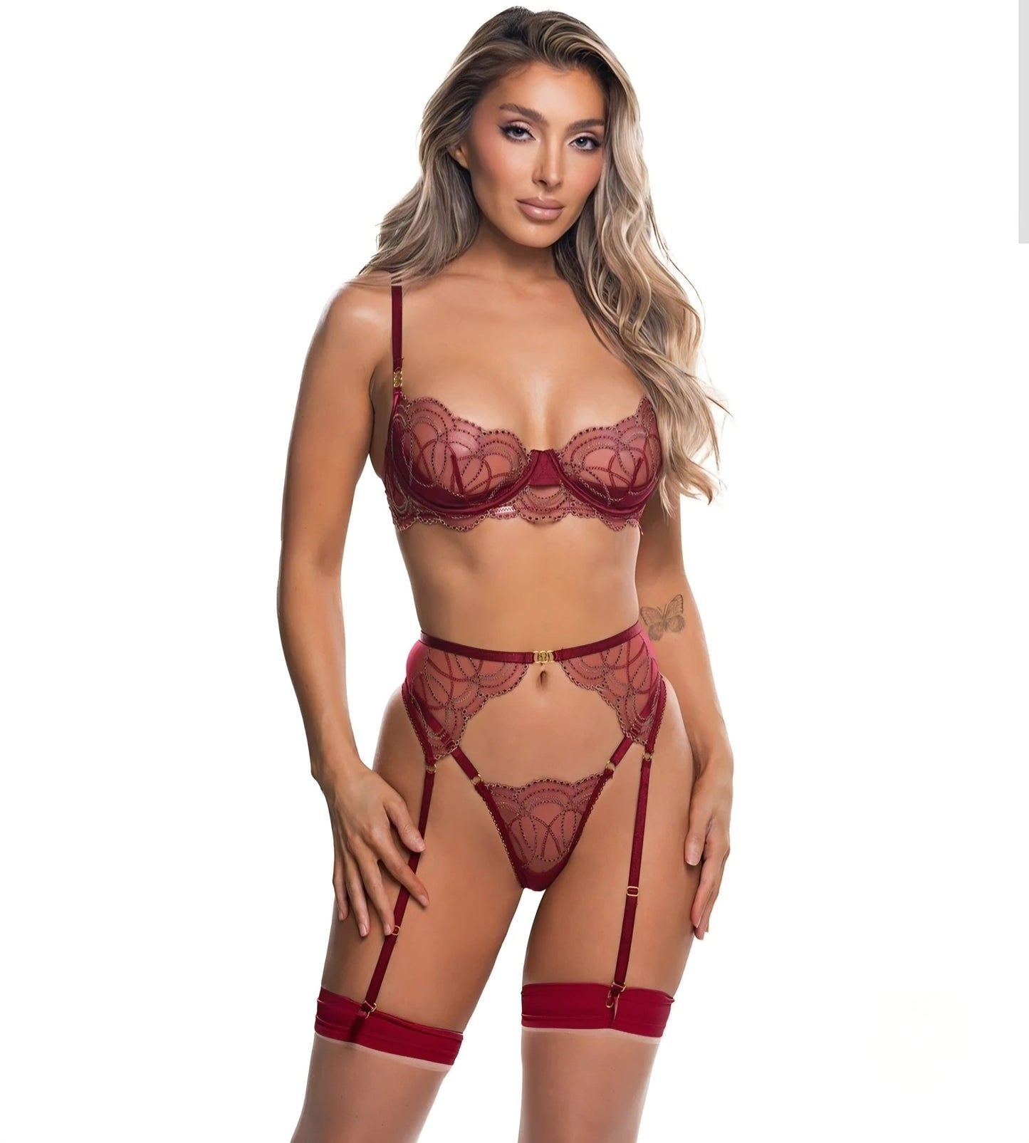 Beaded Belle 3-Piece Garter Set